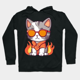 Cute cat on fire Hoodie